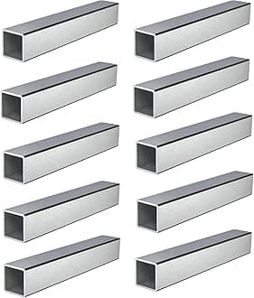 Stainless Steel Square Tubing Tube 25mm x 25mm x 1.2mm x 580mm, 1" x 1" x 1/20" x 22.83" Long, 10 Pack 304 SS Square Tubings 1.2mm Thickness Polished Finished from Bopaodao