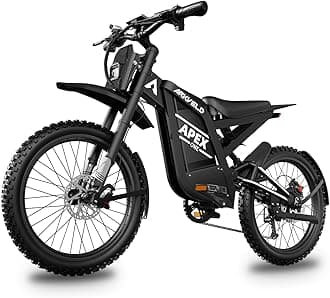 Electric-Dirt-Bike for Adults-Mountain-Motorcycle with 1536Wh Battery 32AH, Max 37 MPH and 80Miles Range E-Bike, Peak 3000W Brushless Motor, 25Inch Fat Tire and Front Fork Suspension, Orange