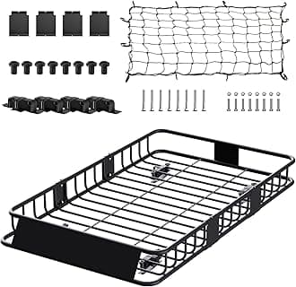 FORWODE 64" L x 39" W x 6" H, 250 lbs Capacity, Heavy Duty Steel Top Shelf for Travel, Camping, SUV, Truck, Van with Net