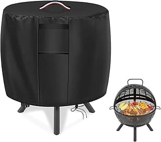 Firepit Cover for 30-35 Inch Wood Burning Round Fire Pit with BBQ Grill, Waterproof Cover for Globe fire Ball Outdoor Propane Gas Firepit -33" D X 30" H