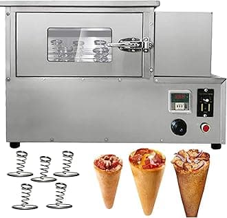 Pizza Cone Maker, Commercial Pizza Cone Oven with 5 Rotating Racks, Output: 12 Pieces/4 Minutes, Even Heating