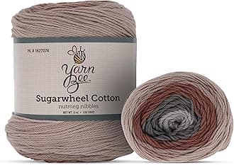 Hobby Lobby Yarn Bee 3 - Light Yarn for Crocheting & Knitting – Soft Yarn Skein – 335 Yards of Cotton Yarn for Crocheting Blankets, Hats, & More – Craft Supplies for Handcrafting, Nutmeg Nibbles
