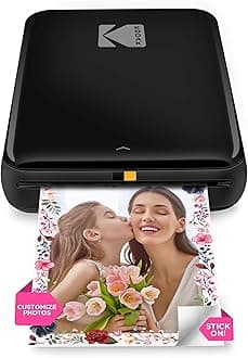 Step Instant Printer | Bluetooth/NFC Wireless Photo Printer with ZINK Technology & KODAK App for iOS & Android (Black) Prints 2x3 Inch Sticky-Back Photos