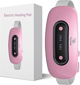 Electric Heating Pad, Portable Cordless Menstrual Heating Pad with 4 Heat Levels and 4 Massage Modes, Fast Large Heating Belly Wrap Belt for Cramps, Back Pain Relief Gifts for Women Girls Her (Pink)