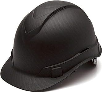 Ridgeline Cap Style Hard Hat, Vented, 4-Point Ratchet Suspension, Black Graphite Pattern