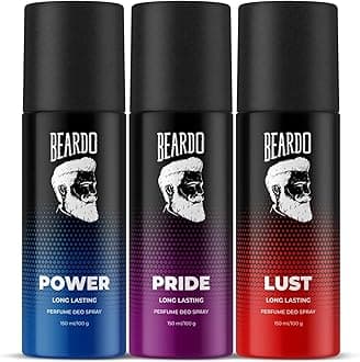 BeardoPower, Lust & Pride Perfume Body Spray (Set of 3) Get compliments with Long lasting Fougere, Aromatic Deodorant Brand | Christmas gift for men | Gift For Friends | Gift for Men