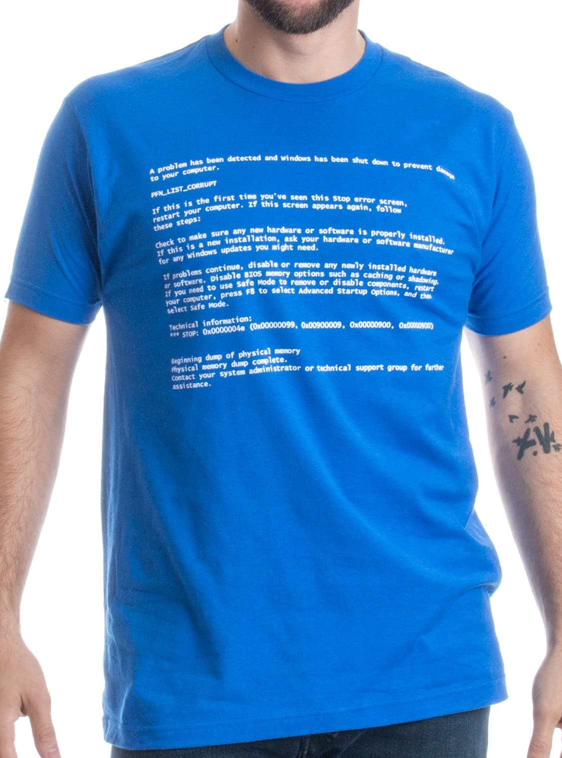 Blue Screen of Death | Geeky IT Error, Funny Computer Nerd Unisex T-Shirt
