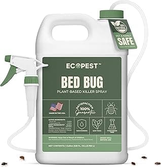 Bed Bug Spray – Natural, Plant-Based Killer for Indoor Pest Control | Home Bedbug Spray and Repellent | Made with Clove Oil, Safe for Use Around Children and Pets (128 oz)