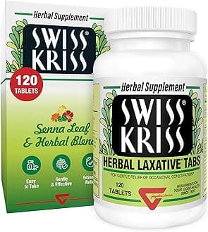Herbal Laxative Tablets, Gentle & Natural Laxatives for Constipation Relief for Adults & Children Over Age 6, Works in 6-12 Hours, Senna Laxative, 120 Tablets Total