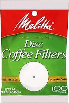 Melitta Disc Coffee Filters for Percolators, White, 3.5-Inch, 100 Count (Pack of 24) 2400 Total Filters Count