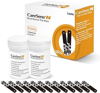 N Blood Glucose Test Strips (100 ct) - Only for CareSens N Family Meter Kits…
