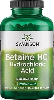 Swanson Hydrochloric Acid w/Pepsin 250 Capsules
