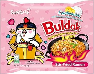 SAMYANG Hot Chicken Ramen Carbonara Flavoured Noodles| 140Gm - Pack of 1 | Imported