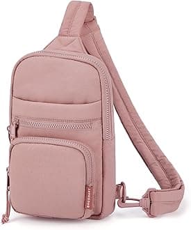BAGSMART Small Crossbody Sling Bag for Women Puffy Sling Purse Cross Body Bag with Water Bottle Pocket Chest Bag for Travel