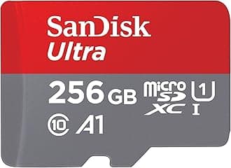 SanDisk 256GB Ultra microSDXC Card + SD Adapter up to 150 MB/s with A1 App Performance, UHS-I, Class 10, U1, Black (SDSQUAC-256G-GN6MA)