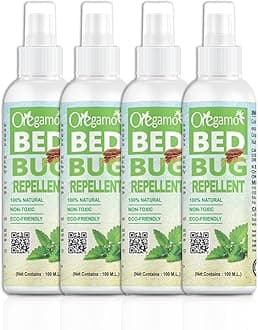 Bed Bug killer Spray | Ready to Use Natural Insect Repellent Made with Plants Oils | Pleasant Fragrance | Instant Action & Long Lasting Protection | Baby-Safe Pet-Safe (400 ml, Pack of 4)