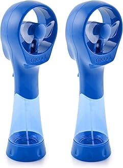 - 2 Pack Elite Battery Powered Handheld Water Misting Fans (Blue)