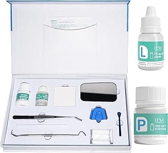 HM Zinc Oxide Eugenol Dental Cement Kit | Super Adhesive | Instant Tooth Repair, Cap, Crown & Bridge Filling | DIY, Self Curing, Sturdy & High Strength |Universal Shade| Emergency Dental Care | 1 Box