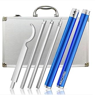 Carbide Tipped Wood Turning Tool Set, Carbide Lathe Tools for Woodturning, Lathe Rougher Finisher Swan Neck Hollowing Tools with Extendable Shafts