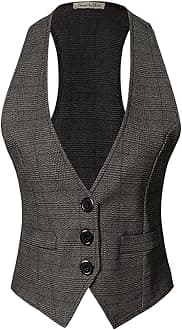 Design by Olivia Women's Dressy Casual Versatile Racerback Vest Tuxedo Suit Waistcoat