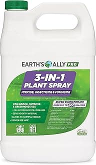 Earth's Ally 3-in-1 Plant Spray 1 Gal Concentrate for Pests and Disease - Organic Insecticide, Fungicide, Miticide - OMRI Listed for Indoor Houseplants and Outdoor Garden - Safe for Bees, Kids, Pets