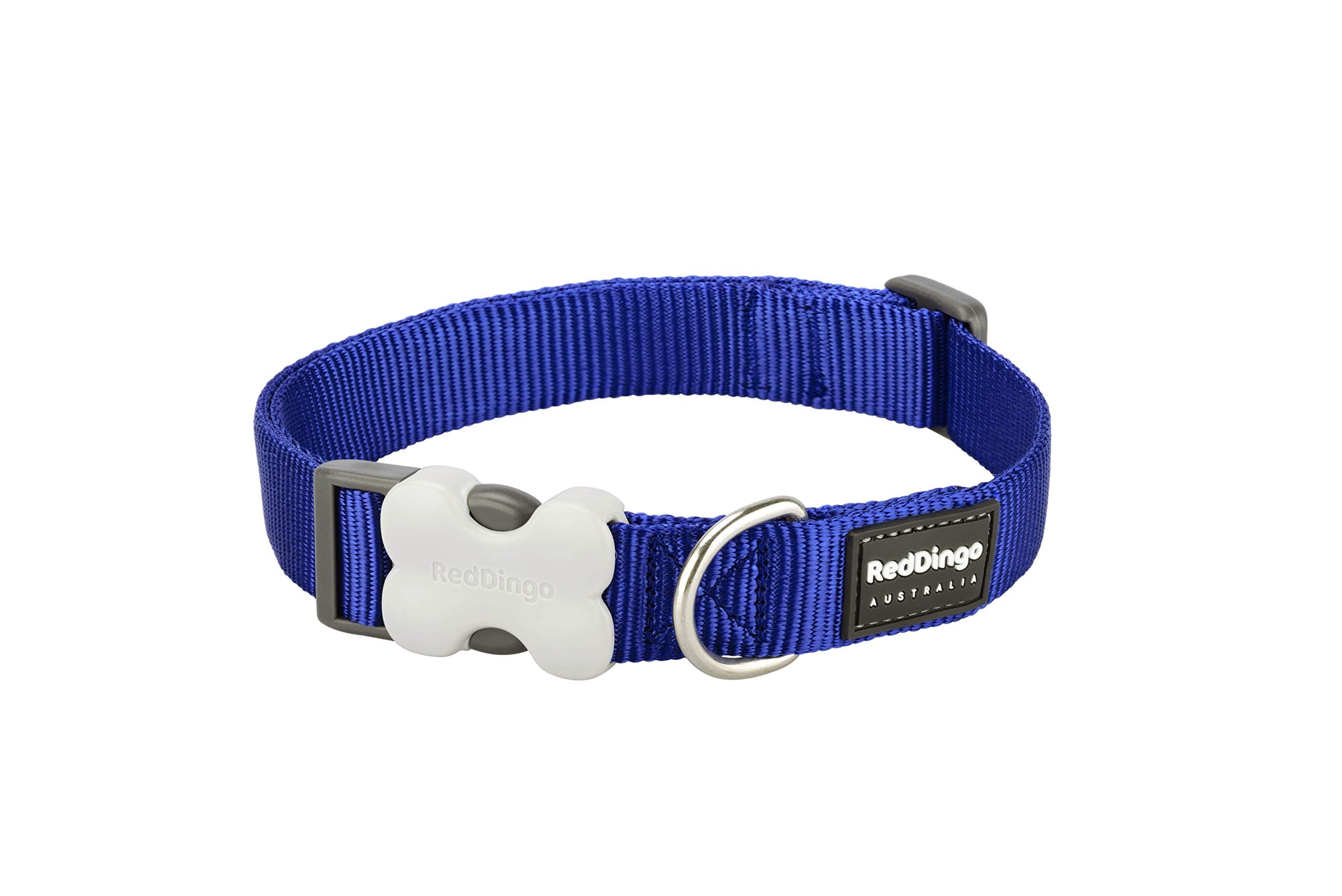 Bucklebone Dog Collar Plain, Dark Blue, Small 15mm