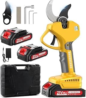 - Electric Pruning Shears Cordless Pruner Shears Brushless 2.6 Inch Opening Size with 2 * 2Ah Battery Pruning Shears Garden Tool for Tree Trimming, Branch Cutter