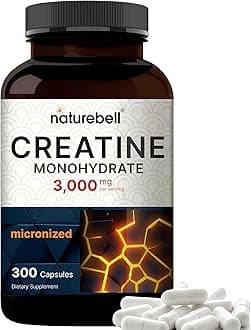 Creatine Monohydrate Capsules 3,000mg Per Serving, 300 Count | Micronized, Unflavored Creatine Pills | Pre-Workout & Muscle Strength Support | Easy to Swallow, Filler-Free | 50 Servings