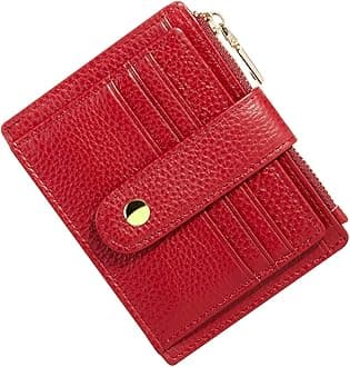 Men Women Leather Credit Card Holder RFID Blocking Slim Leather Wallet, Minimalist Card Holder Small Wallet with Coin Pocket, Thin Front Pocket Wallets with 9 Card Slots