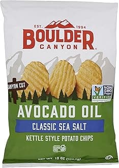 Boulder Canyon Avocado Oil Sea Salt Chip Kettle, 10 OZ (Pack of 12)