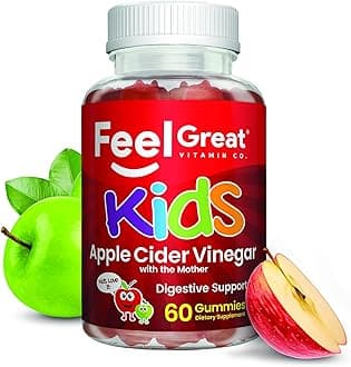 Apple Cider Vinegar Gummies for Kids | Rich in Digestive Enzymes & Natural Antioxidants for Gut Health | Vegan Gummy Supports Healthy Nutrient Absorption | 60 Day Supply