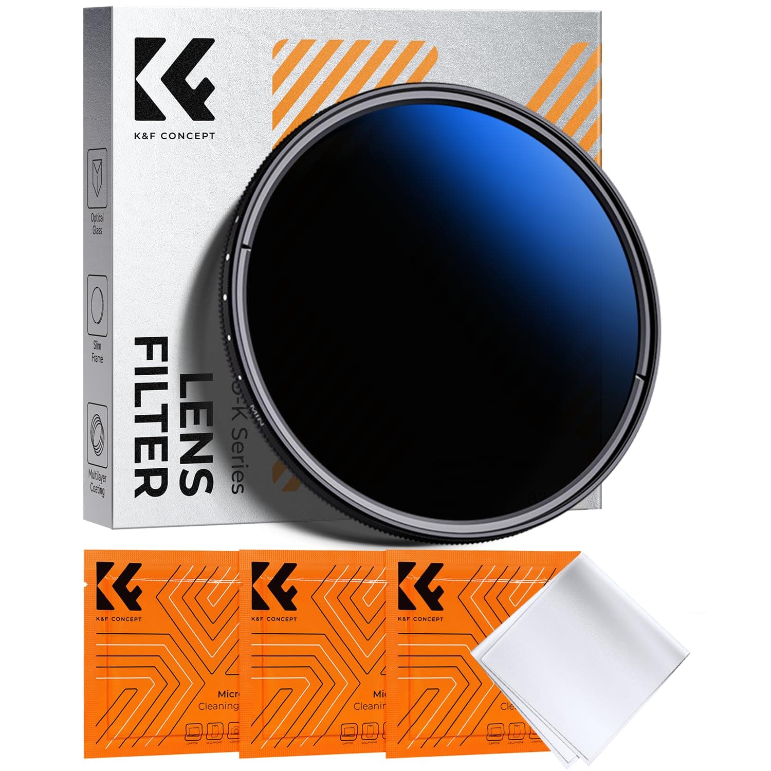 K&F CONCEPT 55mm Variable ND Lens Filter ND2-ND400 (1-9 Stops) 18 Multi-Layer Coatings Adjustable Neutral Density Ultra Slim Lens Filter for Camera Lens (K-Series)