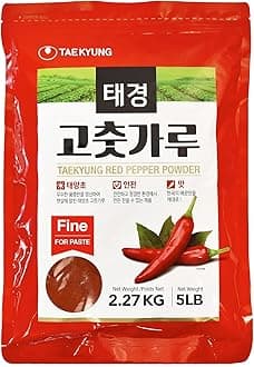 Taekyung Chili Powder For Paste (Fine, 5LB) - Korean Gochugaru. Red Pepper Spice Seasoning for Asian Food. MSG Free.