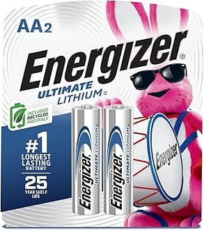 Energizer Ultimate Lithium AA Batteries (2 Pack), 1.5V Lithium Double A Batteries