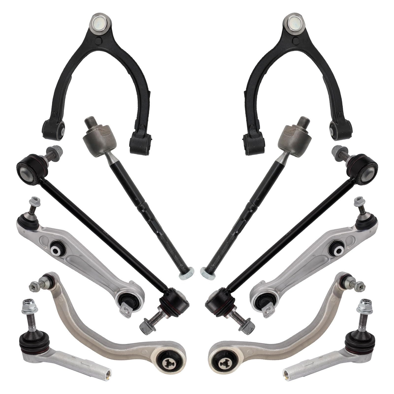 Front Steering & Suspension Kit Control Arm with Ball Joint Sway Bar Stabilizer Link Tie Rod Compatible with 2017-2022 Tesla 3