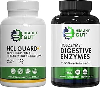 HCL Guard, 120 Capsules, and HoloZyme Digestive Enzymes, 180 Capsules