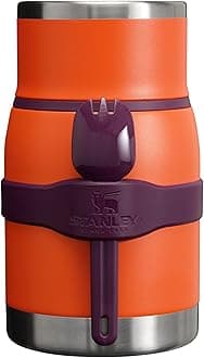 Stanley Adventure To-Go Food Jar and Spork 24 oz | Vacuum Insulated Thermos Food Container | Wide Mouth Screw On Lid | Stainless Steel | BPA-Free | Tigerlily Plum