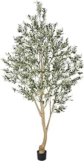 Realead Tall Faux Olive Tree 9ft - Realistic Large Silk Olive Tree Artificial Indoors - Fake Olive Trees with Branches and Fruits - Artificial Olive Trees for Home Office Decor Indoor