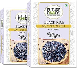 Future Foods Black Rice 900gram (Pack of 2)|Protein Rich|Rich in Antioxidants|All Natural|Aromatic & Unpolished|Natural Detoxifier & Fiber Source|Prevents The Risk of Diabetes & Obesity