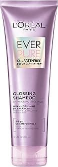 L'Oreal Paris Sulfate Free Glossing Shampoo, Intensifies Hair Shine & Smoothness, pH Balanced & Argan Oil Infused Vegan Hair Care, EverPure, 8.5 Fl Oz
