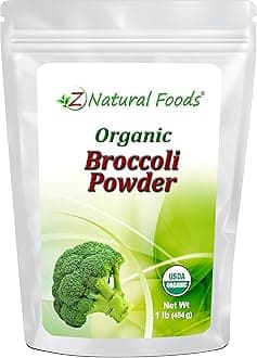 Z Natural Foods Organic Broccoli Powder, Nutrient Dense, Superfood Powder Supplement For Smoothies, Shakes, Soup, Sauces, Coffee, Pasta, More - Raw, Vegan, Gluten Free, Non GMO, Kosher, 1 lbUSDA Organic