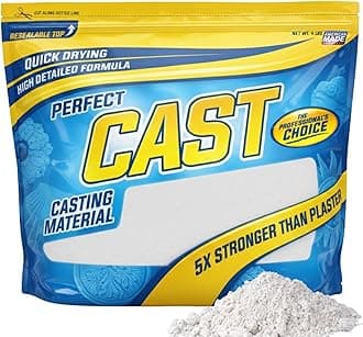Perfect Cast Tough as Resin, Non-Toxic, Color-Blendable, Mix with Water Casting Material - 4 Pound