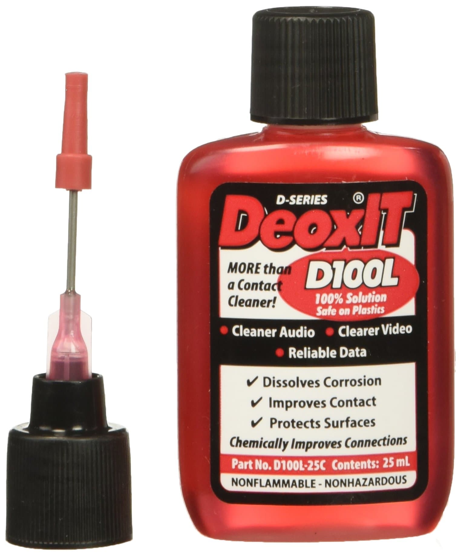 CAIG LABORATORIES DeoxIT D100L-25C Precision Needle Applicator, More Than A Contact Cleaner, 25 mL, Pack of 1