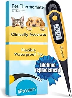 iProvèn Pet Thermometer (Termometro) for Accurate Fever Detection - Suitable for Cats/Dogs - Waterproof Pet Thermometer - Fast Readings Cat Thermometer/Dog Thermometer - DT-K117A 2019