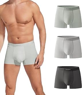 Mens Ice Silk Underwear 4-Pack Boxer Briefs Ice Sikn Comfortable Soft Underpants Underwear With Gift Box