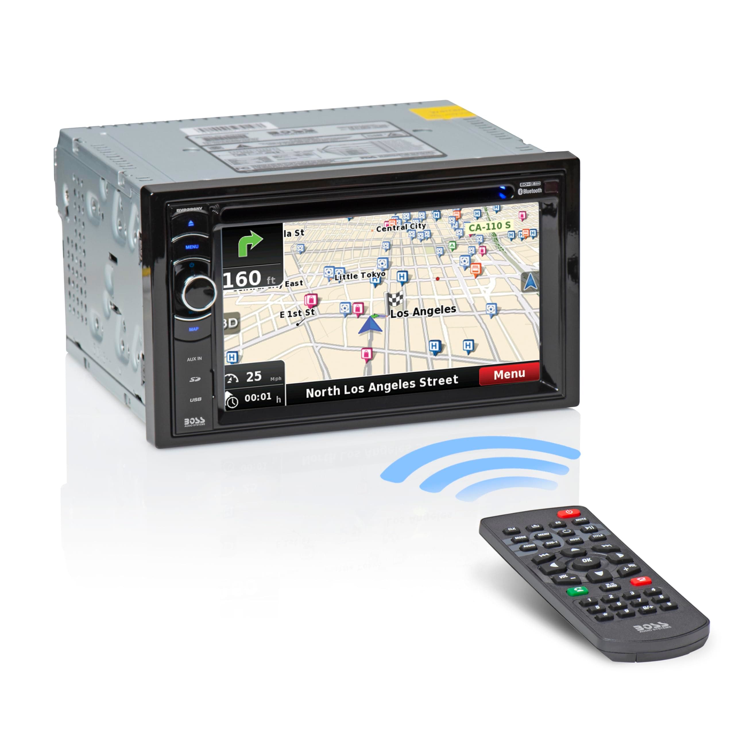 BOSS Audio BV9386NV Double Din, Touchscreen, Bluetooth, Navigation/GPS, DVD/CD/MP3/USB/SD AM/FM Car Stereo, 6.2 Inch Digital LCD Monitor, Wireless Remote