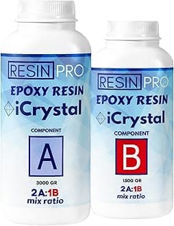 Resin Pro Crystal Clear Epoxy Resin - 6kg | Fast Drying, Non-Toxic Clear Epoxy Resin & Hardener for Wood, Fabric, Glass & Paper | DIY Art, Mould Casting, Jewellery Making, Coasters & Surface Coating