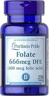 Puritan's Pride Folate Folic Acid 400 mcg 250 Tablets