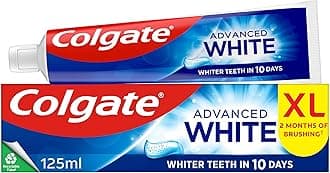 Advanced White Toothpaste 125ml - Teeth whitening Toothpaste - clinically Proven whitening - whitens in 10 Days - with Active Micro-Cleansing Crystals - new Stain Prevention - Enamel Safe