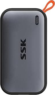 SSK Portable SSD 500GB External Solid State Drives, up to 1050MB/s USB C SSD External Hard Drive USB 3.2 Gen2 for iPhone 15/Pro, Windows, Mac, Android Phones and Tablets
